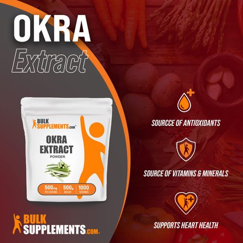Suplemento Bulksupplements.com Extrato De Quiabo Em Pó 500g - Imagem 3