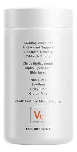 Codeage Liposomal Vitamin C 1500mg Com Zinco Sabugueiro... - Imagem 8