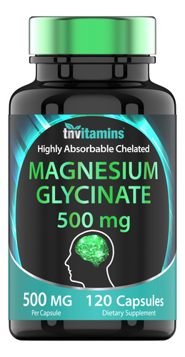 Suplemento Tnvitamins Magnésio Glicinato 500mg 120 Cápsulas