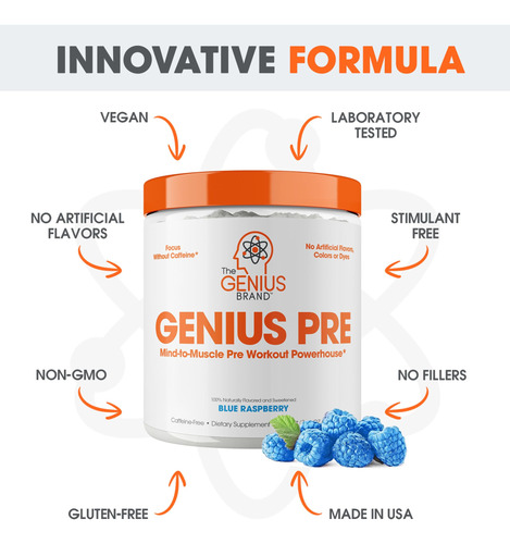 Pré Treino Boosted Energy Genius Pre Workout 20 Doses Sem Ca - Imagem 6