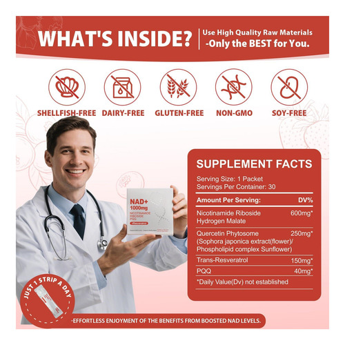 Zoroaher 1000mg De Suplemento Líquido Nad+ De Alta Potência - Imagem 2