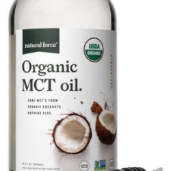 Óleo Mct Orgânico Natural Force Em Garrafa De Vidro Puro