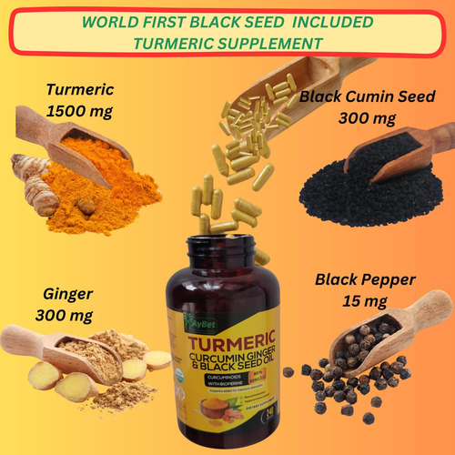 Aybet World 1st.turmeric Curcumin Ginger & Black Seed Oil 2 - Imagem 2