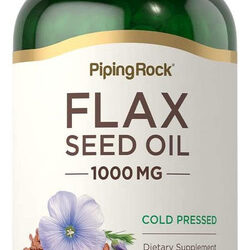 Cápsulas Softgel De Óleo De Linhaça Piping Rock 1000mg Con