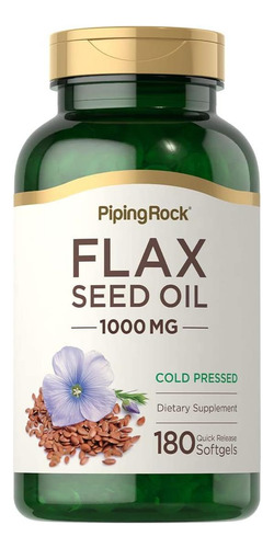 Cápsulas Softgel De Óleo De Linhaça Piping Rock 1000mg Con