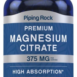 Piping Rock Citrato De Magnésio 375mg 120 Cápsulas Gelat