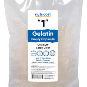 Nutricost Cápsulas Vazias Tamanho De Gelatina 1-500 Transpar