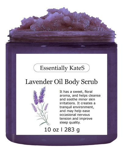 Essencialmente Kates Lavender Body & Foot Scrub 10 Onças -
