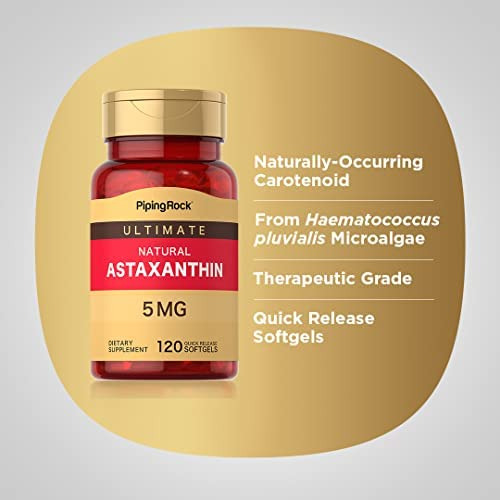 Suplementos De Astaxantina Piping Rock 5mg 120 Cápsulas G - Imagem 4