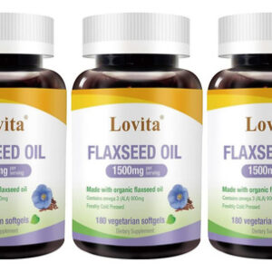 Óleo De Linhaça Lovita Vegan Omega-3 Prensado A Frio: 1500mg