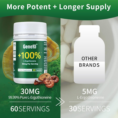 Suplemento Geneiii L-ergotioneína 6x Suplementos De Extrato - Imagem 3