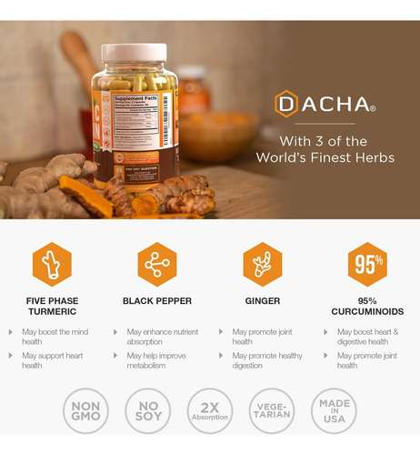 Suplemento De Curcumina Cúrcuma Dacha - 2250 Mg Suplementos - Imagem 3