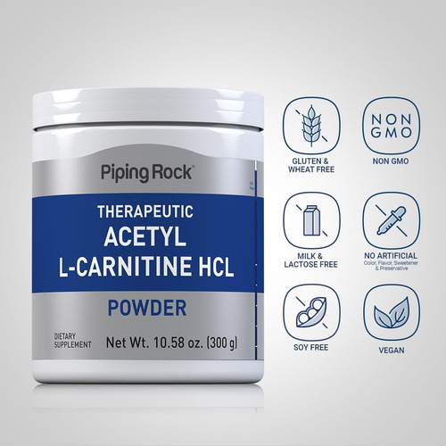 Piping Rock Acetil L-carnitina 100 Mg Em Pó Sem Ogm - Imagem 3
