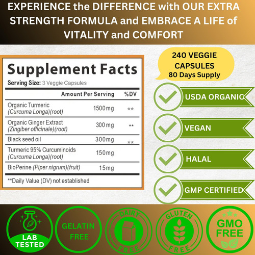 Aybet World 1st.turmeric Curcumin Ginger & Black Seed Oil 2 - Imagem 3