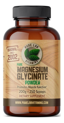 Glicinato De Magnésio - 200 G De Pó Puro Da Pure Lab Vitamin