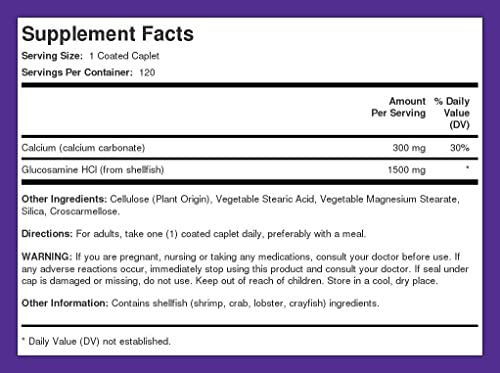 Piping Rock Glucosamina Hcl 1500 Mg 120 Comprimidos - Imagem 8