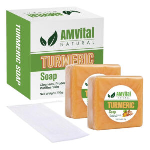 Barra De Sabonete De Cúrcuma Amvital Para Rosto E Acne