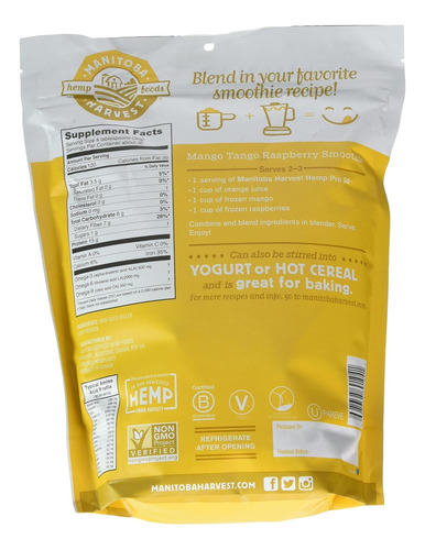 Manitoba Colheita Proteína Em Pó-hemp Pro 50 32 Oz - Imagem 2
