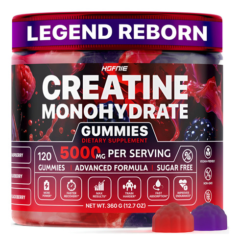 Creatina Monohidratada Gummies 5000 Mg-raspberry & Sleabled