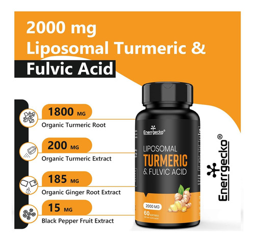 2000 Mg De Curcumina Lipossômica Com Pimenta Preta E Para E - Imagem 2