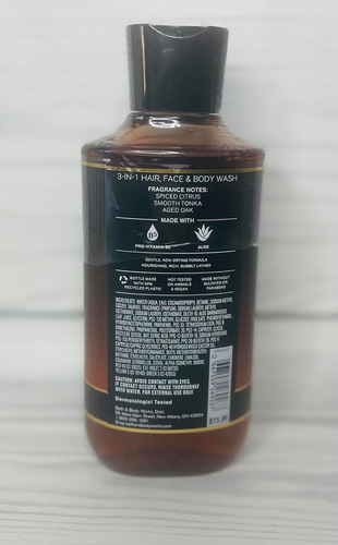 Bath & Body Works Mens Barrel Une Bourbon 3 Em 1 Cabello Y - Imagem 3