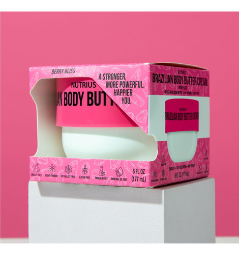 Creme Corporal De Manteiga Brasileira Nutrius Berry Bliss - Imagem 2