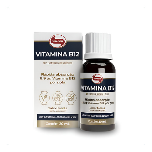 Vitamina B12 20ml Líquida Vitafor - Zero Açúcar E Glúten