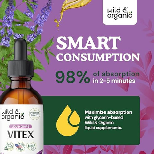 Gotas De Frutas Silvestres E Orgânicas Vitex Chaste Tree - - Imagem 4