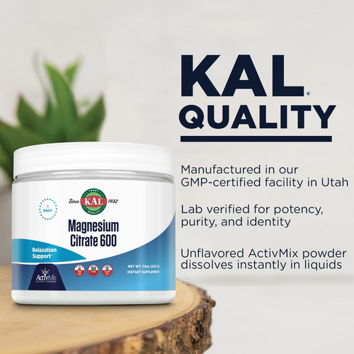 Kal Citrato De Magnésio 600 Mg Activmix Pó Instantâneo Supl - Imagem 4