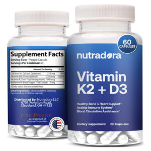 Cápsulas Nutradora Vitamin D3 K2 Para Homens E Mulheres - Su