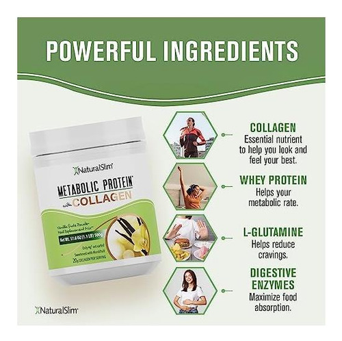 Pó De Proteína Metabólica Naturalslim Com Baunilha De Coláge - Imagem 2