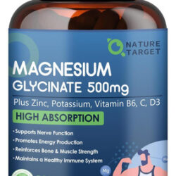 Glicinato De Magnésio 500 Mg Magnésio Quelatado Com Zinco E