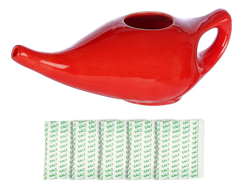 Healthgoodsin Orange Porcelain Ceramic Neti Pot Para Nasal E - Imagem 2