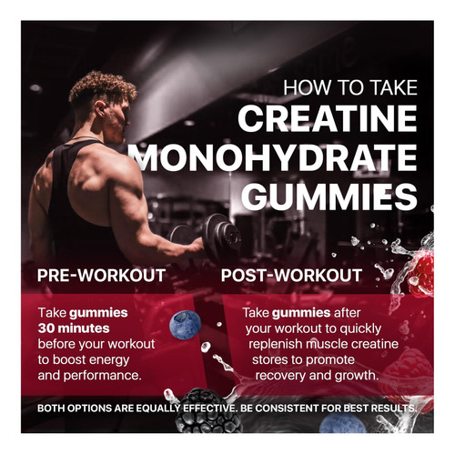 Creatina Monohidratada Gummies 5000 Mg-raspberry & Sleabled - Imagem 5