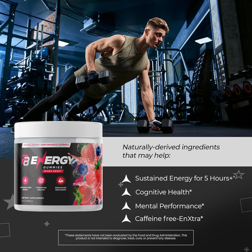 P8 Energy Gummies - Energia Sustentada Sem Cafeína E Foco Ap - Imagem 3