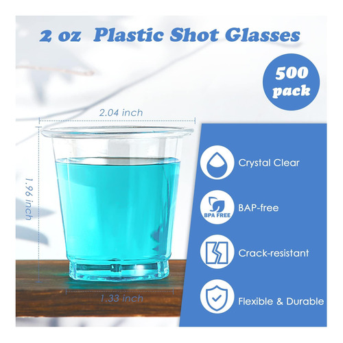 Lilymicky Pacote 500 Copos Shot Plásticos Descartáveis 20 Ml - Imagem 3