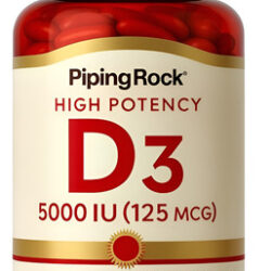 Vitamina D3 5000ui Piping Rock 250 Softgels Americana