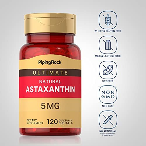 Suplementos De Astaxantina Piping Rock 5mg 120 Cápsulas G - Imagem 3