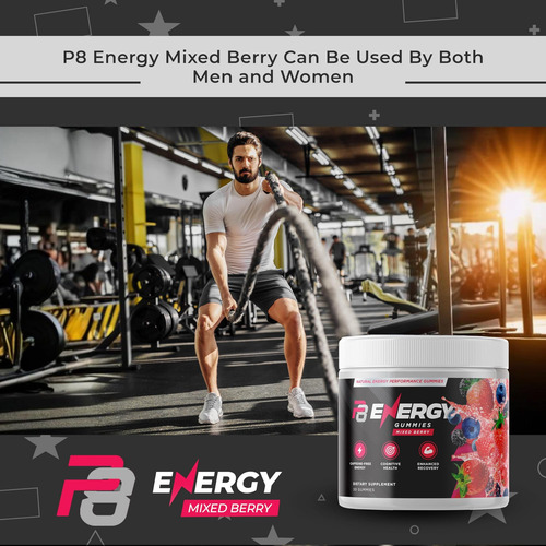 P8 Energy Gummies - Energia Sustentada Sem Cafeína E Foco Ap - Imagem 6