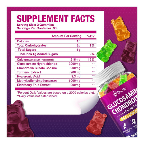 2000 Mg De Gomas De Condroitina De Glucosamina Com Msm E De - Imagem 2
