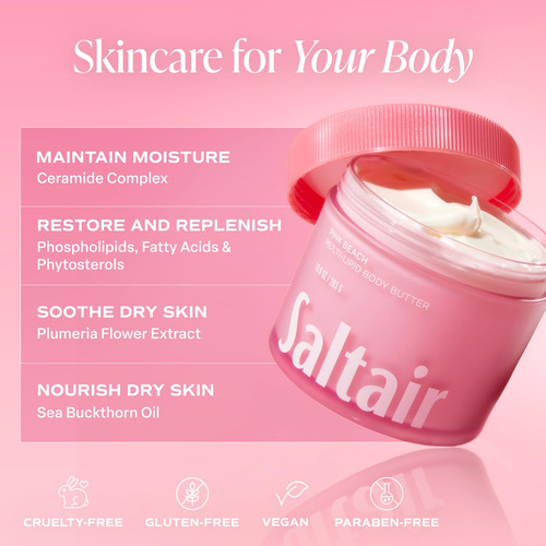 Manteiga Corporal Saltair Multilipídica Pink Beach 300ml - Imagem 3
