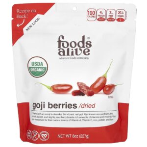 Foods Alive Goji Berries Orgânicos Secos 227 g (8 oz)