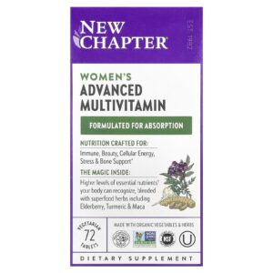 New Chapter Multivitamínico Avançado para Mulheres 72 Comprimidos Vegetarianos