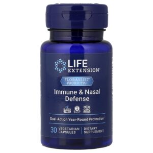 Life Extension FLORASSIST® Probiótico para Defesa Nasal e Imunológica 30 Cápsulas Vegetarianas