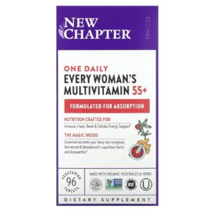 New Chapter Um Multivitamínico Diário para Cada Mulher 55+ 96 Comprimidos Vegetarianos