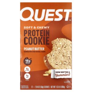 Quest Nutrition Cookie de Proteína Manteiga de Amendoim 12 Cookies 58 g (204 oz) Cada