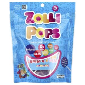 Zollipops The Clean Teeth Pops Deliciosos Sabores de Frutas Aproximadamente de 13 a 15 Pirulitos 31 oz