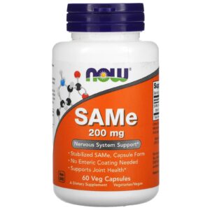 NOW Foods SAMe Dissulfato Tosilato 200 mg 60 Cápsulas Vegetais