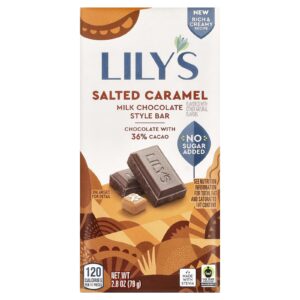 Lilys Sweets Barra Estilo Chocolate ao Leite Caramelo Salgado 36% de Cacau 79 g (28 oz)