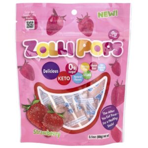 Zollipops Os Pirulitos para Dentes Limpos Morango 15 ZolliPops 31 oz (99 g)